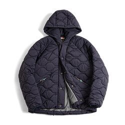 Madden Workwear American Retro Shell Pattern Hooded Cotton Clothes Detachable Cotton V-neck Quilted Cotton Jacket Men's Winter