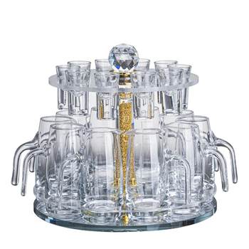Crystal glass white wine cup wine dispenser household one-cup drinking cup set with scale wine set light luxury high-end