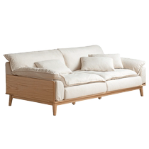Genji Muyu all solid wood sofa living room small apartment oak large sitting deep fabric sofa home straight sofa