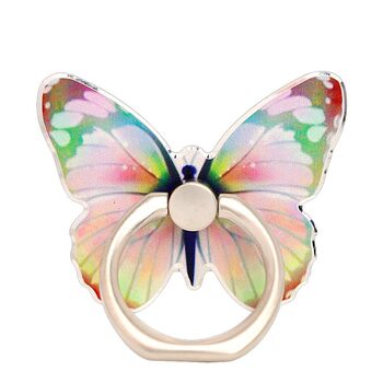 Butterfly alloy ring buckle mobile phone holder adhesive type