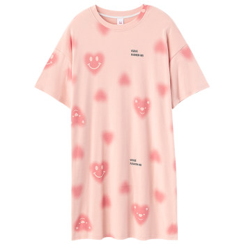 2024 2024 ຝ້າຍ summer ໃຫມ່ pajamas ແມ່ຍິງແຂນສັ້ນ dress pajamas ຮ້ອນບາງໆສາມາດນຸ່ງໃສ່ນອກເຮືອນ.