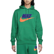 NIKE Nike 2024 new autumn mens sweatshirt plus velvet knitted printed windproof hooded pullover FN3105-365