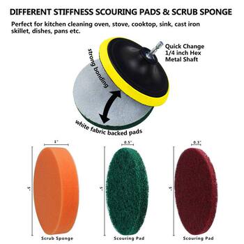 New direct sales electric drill brush 12-piece set ready supply electric cleaning brush kitchen bathroom cleaning brush round