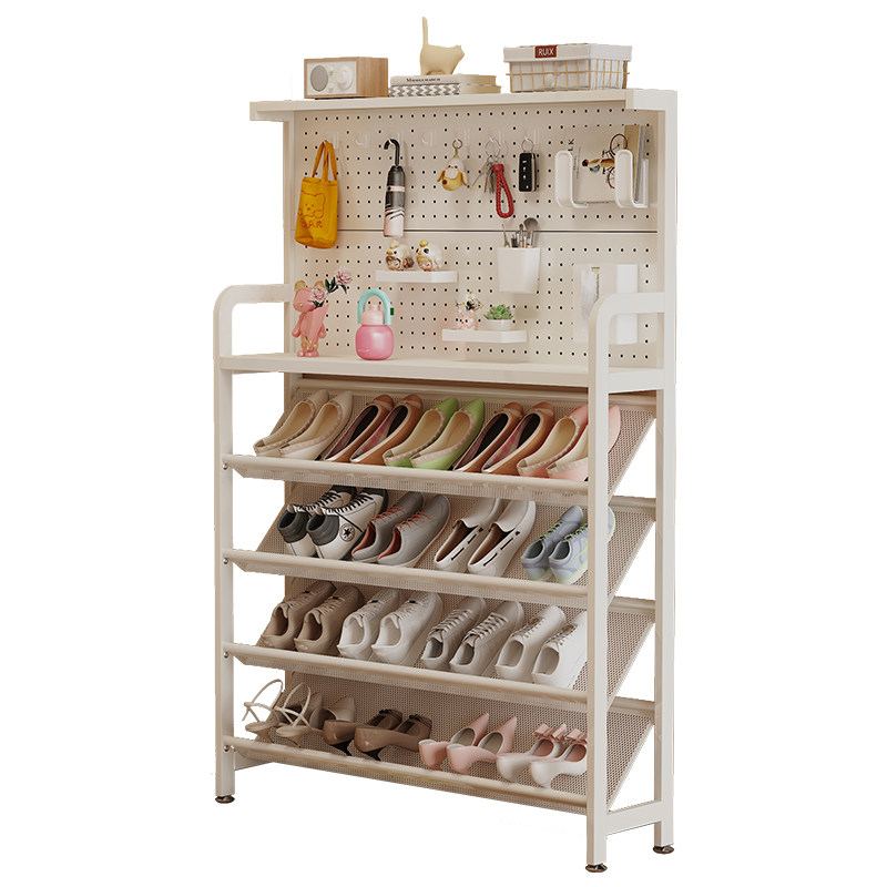 Shoe rack hole board door is strong and durable 2025 popular shoe cabinet door multi-layer small and narrow shoe storage rack behind the door