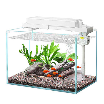 ຕູ້ປາແກ້ວສີຂາວ Ultra-white room living room small betta goldfish tank home desktop ecological turtle tank new fish tank