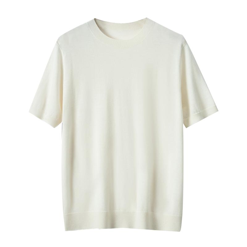 Tongyue 68 worsted pure cashmere short-sleeved T-shirt for men
