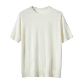 Tongyue 68 worsted pure cashmere short-sleeved t-shirt for men
