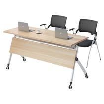 Foldable conference table training class organization mobile splicing double combination long learning side-turning wheel desk and chair