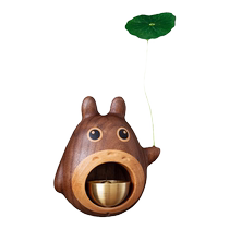 Totoro doorbell entry wind chime dopamine Japanese style magnetic copper bell wooden solid wood creative store entry reminder