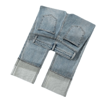 Couleur de la lumière Silo Jeans Femme Été Été Haute Waist Four Sides Slingshot Slim 90% 100 Hitch Color Sépissage Tubes de fumée