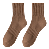 Catman socks mens summer mid-calf socks 100% cotton spring and autumn antibacterial deodorant breathable sweat-absorbent solid color stockings