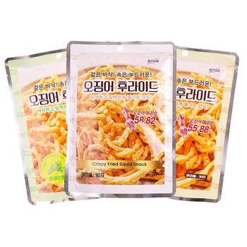 Fried Squid Strips, Veifudi Crispy Fried Squid, Small Package, Korean Original Flavor, Wasabi Snack, Bagged Casual Snack