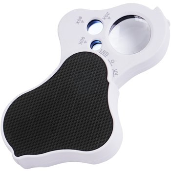 Portable magnifying glass for jewelry, jade and coin identification with light