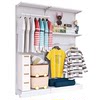 Perforated board wardrobe bedroom metal doorless open simple cloakroom for home rental wrought iron storage rack