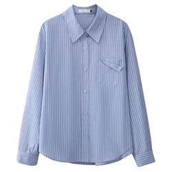 Ximeng 2024 ດູໃບໄມ້ລົ່ນໃຫມ່ແບບບາງໆອອກແບບຂະຫນາດນ້ອຍ niche striped ເສື້ອຍືດແຂນຍາວຝຣັ່ງເທິງ jacket ສໍາລັບແມ່ຍິງ