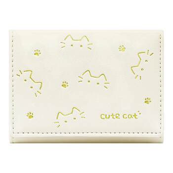 New cute cat wallet women's short cartoon ins large capacity student wallet small three-fold coin purse