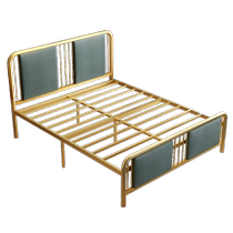 Iron bed for household soft-covered steel frame double bed economical iron bed for rental apartment iron frame single bed frame