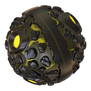 Qzee Sounding Dog Toy Meteorite Teething Resistant Chew Ball for Teeth Cleaning, Training, High Elasticity for Medium and Large Dogs, Golden Retriever, Border Collie