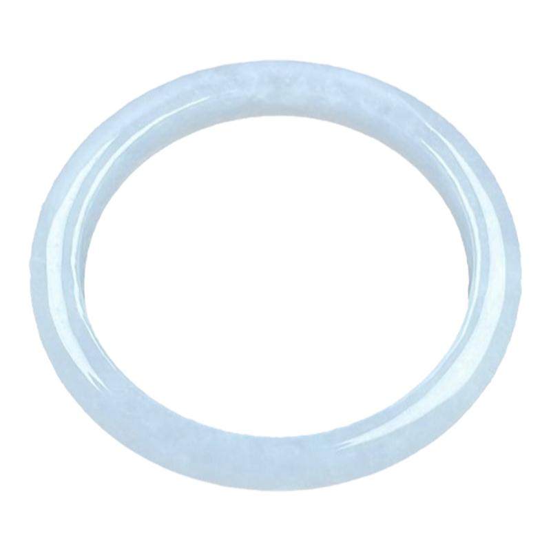Natural jade white ring thin edge light green ring for men and women
