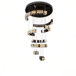 Designer Duplex Building Large Chandelier, High-End Atmospheric Building, Middle Building Hall Lamp, Villa High-End Living Room Crystal Chandelier