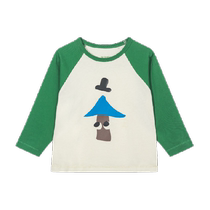 Maladin childrens clothing childrens T-shirt 2024 spring new style boys and girls raglan sleeves contrast color long-sleeved T-shirt