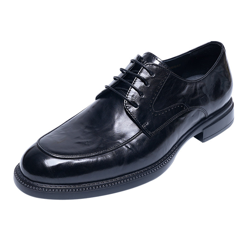 Goldlion hand-grabbed lace-up business formal leather shoes for men