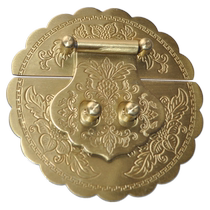 Antique lock buckle box brand camphor wood box hardware brass accessories vintage furniture retro lock nose jewelry box lock