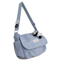 ins Large-Capacity Crossbody Bag for Female College Students, Suitable for Carrying Books, Simple and Versatile Shoulder Messenger Bag for Men, Trendy