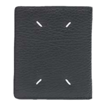 Chinese Valentines Day gift] Maison Margiela black four-corner stitching foldable short wallet