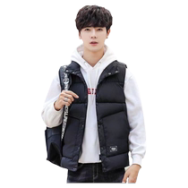 Mens Down Cotton Vest Couples Autumn and Winter Korean Style Thickened Warm Slim Jacket Trendy Versatile Waistcoat