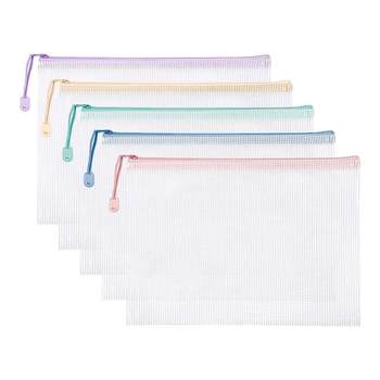 A4 file bag subject classification bag book bag a5 transparent stationery bag zipper file bag grid plastic office special junior high school students subject classification bag test paper storage bag customization
