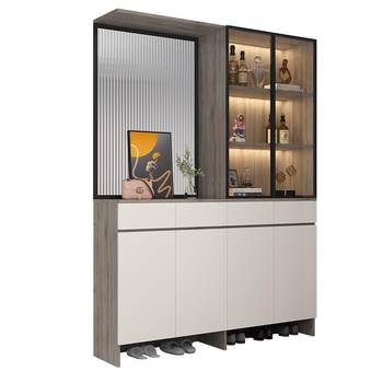 Entrance cabinet facing the doorway shoe cabinet integrated modern light luxury living room glass wine cabinet entrance screen partition cabinet