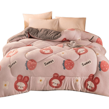 Dormitory single sherpa cartoon blanket for bed