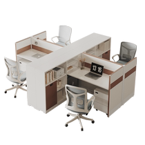 Screen office desk and chair combination employee cross T-shaped f card holder company office four-person screen work station