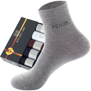 Pinda Socks ຜູ້ຊາຍຝ້າຍບໍລິສຸດກາງຍາວສີ່ລະດູການທຸລະກິດຖົງຕີນບາດເຈັບແລະສະດວກສະບາຍບໍ່ມີກະດູກ deodorant ເຫື່ອດູດຊຶມ Antibacterial