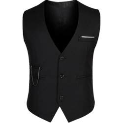 Men's suit vest Korean version slim fit suit vest spring and autumn thin casual British style wedding three-piece set