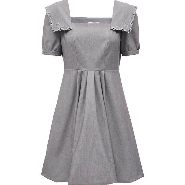 ONLY embroidered square neck short dress