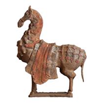 Antique pottery painted high ancient pottery horse ornaments Northern Wei Northern Qi Southern and Northern Dynasties collections antique old goods cultural toys and reproductions