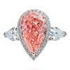 Gentle padparadscha pink and orange 925 silver ring