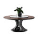 Walnut solid wood round dining table light luxury modern