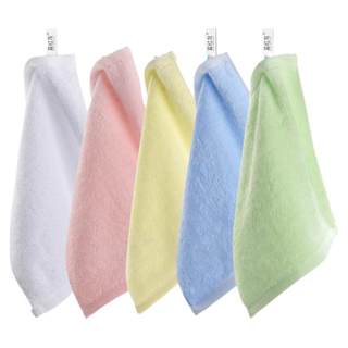 Pure cotton children's solid color square towel kindergarten hand towel