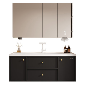Oppein antique style ceramic integrated basin bathroom cabinet combination