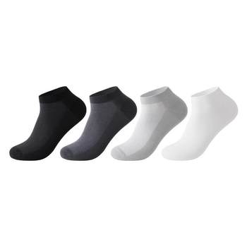 ຖົງຕີນຜູ້ຊາຍຍຸກຝ້າຍ 5A antibacterial cotton socks summer ultra-thin socks boat socks boys breathable breathable socks