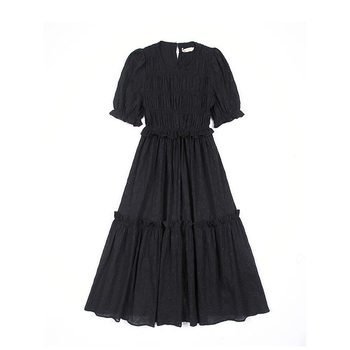Ren Xiaoyi retro niche chic dress ແອວ slimming ປີ 2024 ຮູບຊົງຮູບໄຂ່ມຸກ jacquard ສູງແອວຍາວ