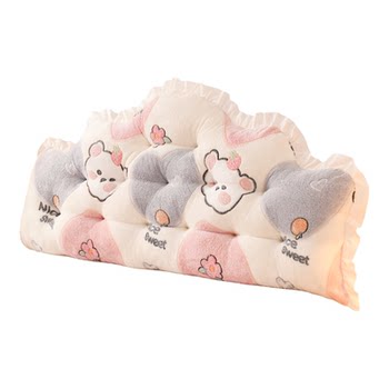 Sweet soft bag large backrest girl's bed pillow plus height tatami cushion thickened bay window anti-collision soft cushion strap