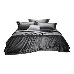 Luolai Home Textiles 140-Count Double-Strand Pima Cotton Four-Piece Set, All-Cotton Bed Sheet, Duvet Cover, Long-Staple Cotton Satin, High-End Bedding