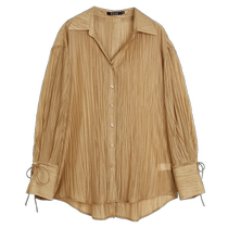 ELLE White Lyocell Tencel Draped Shirt Womens 2024 Autumn New Unique Beautiful Temperament Small Shirt