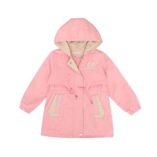 女童春秋季外套新款韩版加棉加厚洋气儿童上衣小女孩中长款风衣