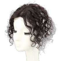 Bangs wig for women wool curls on top of head gray hair real hair light curly hair natural forehead wig with bangs