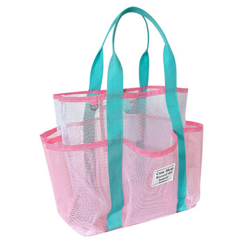 Mesh swimming bag with large capacity beach bag travel fitness wash swimsuit storage mesh oblique straddle handbag